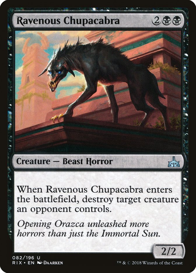 Ravenous Chupacabra [Rivals of Ixalan] | Card Merchant Takapuna