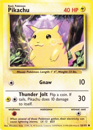 Pikachu (58/102) (Jumbo Card) [Base Set Unlimited] | Card Merchant Takapuna