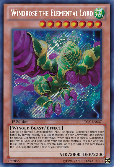 Windrose the Elemental Lord [LTGY-EN037] Secret Rare | Card Merchant Takapuna