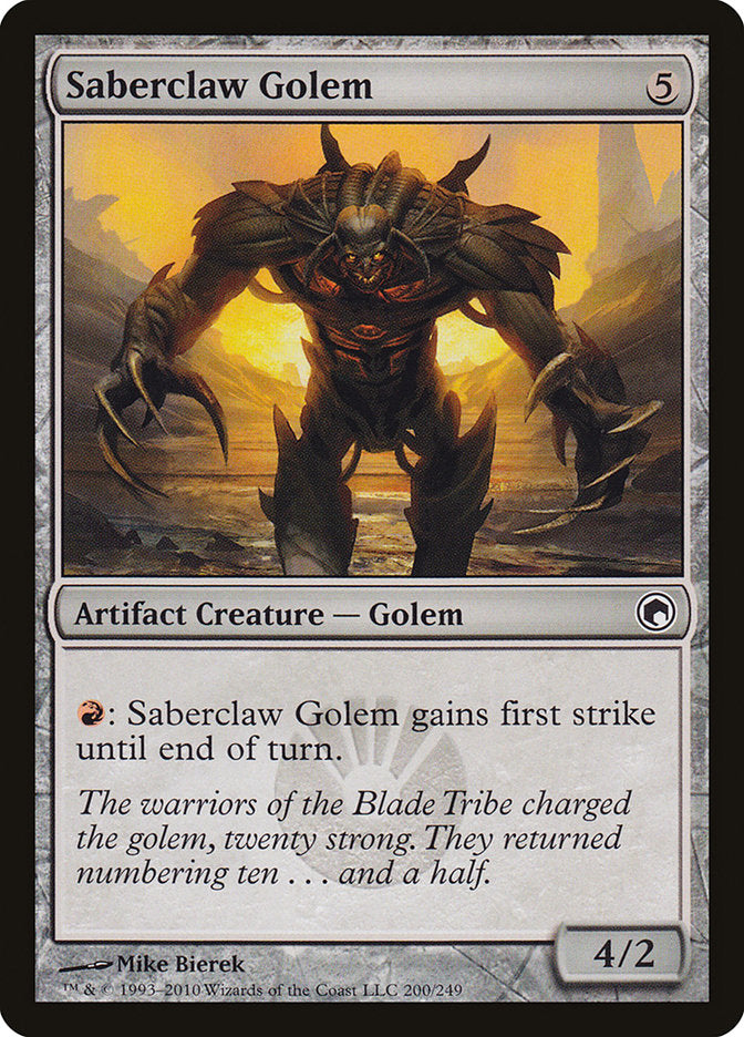 Saberclaw Golem [Scars of Mirrodin] | Card Merchant Takapuna