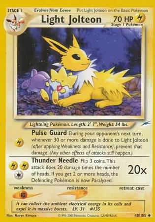 Light Jolteon (48/105) [Neo Destiny Unlimited] | Card Merchant Takapuna