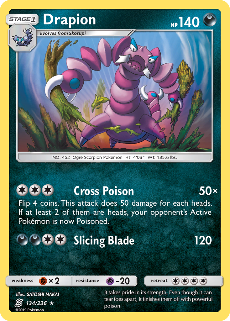 Drapion (134/236) [Sun & Moon: Unified Minds] | Card Merchant Takapuna