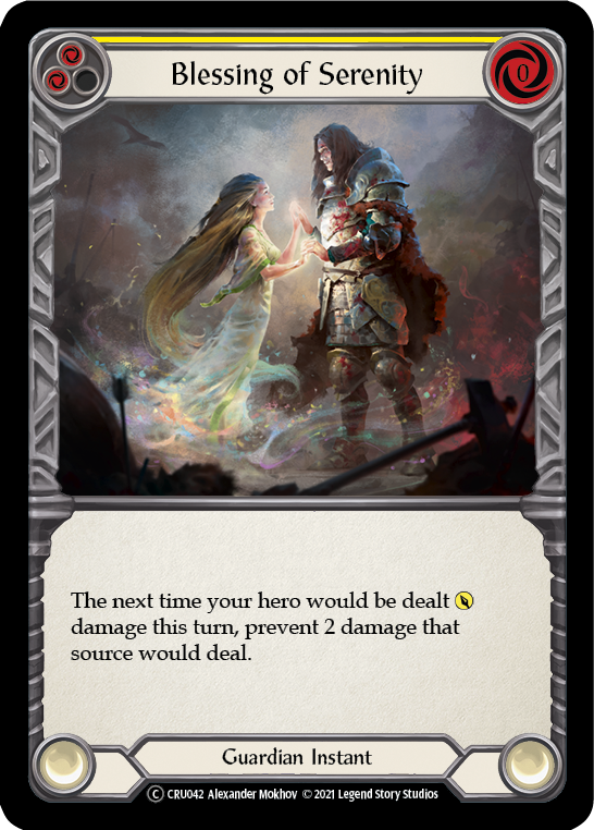 Blessing of Serenity (Yellow) [U-CRU042] (Crucible of War Unlimited)  Unlimited Rainbow Foil | Card Merchant Takapuna