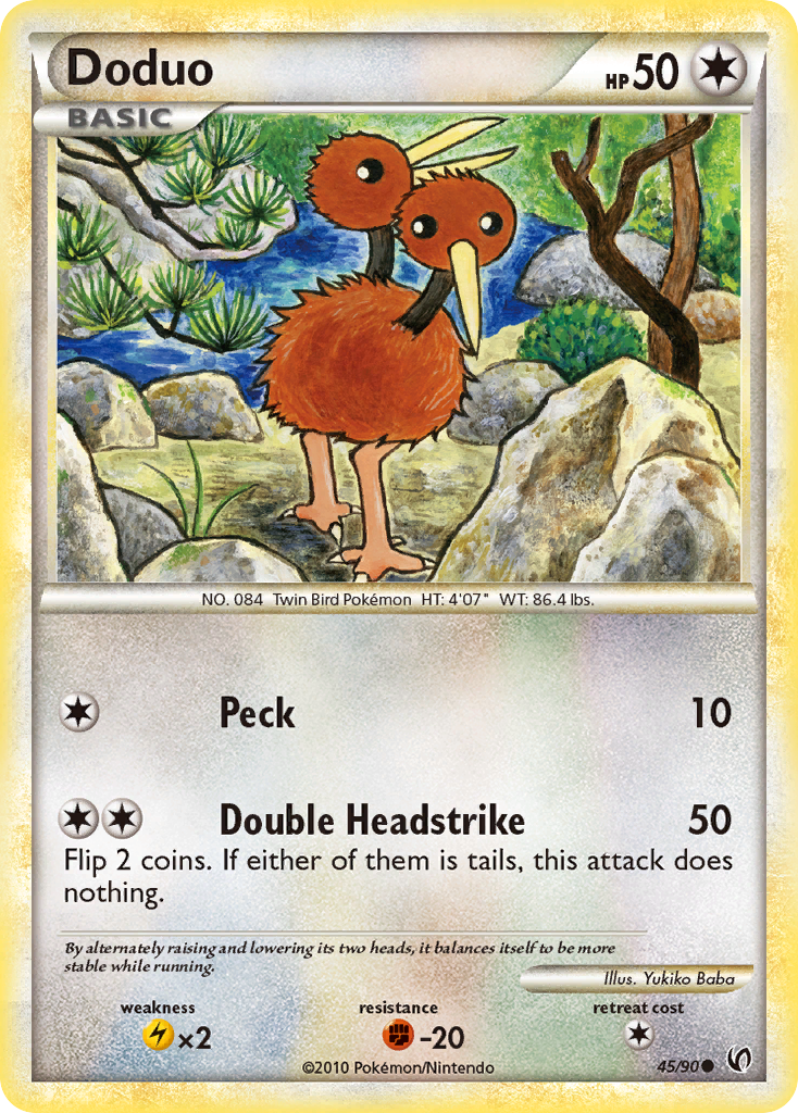 Doduo (45/90) [HeartGold & SoulSilver: Undaunted] | Card Merchant Takapuna