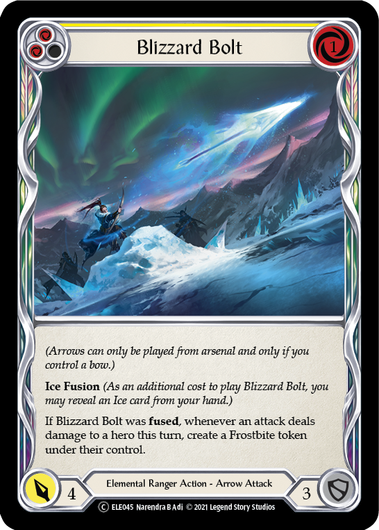 Blizzard Bolt (Yellow) [U-ELE045] (Tales of Aria Unlimited)  Unlimited Rainbow Foil | Card Merchant Takapuna