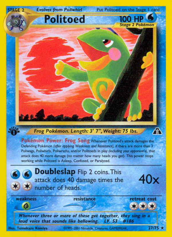 Politoed (27/75) [Neo Discovery 1st Edition] | Card Merchant Takapuna