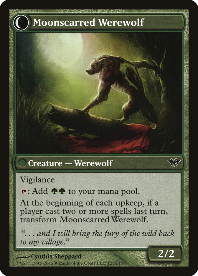 Scorned Villager // Moonscarred Werewolf [Dark Ascension] | Card Merchant Takapuna