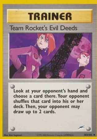 Team Rocket's Evil Deeds (103/105) [Neo Destiny Unlimited] | Card Merchant Takapuna