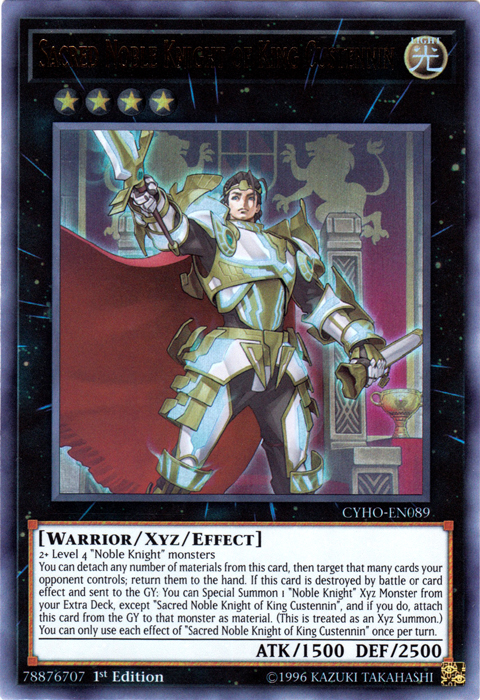 Sacred Noble Knight of King Custennin [CYHO-EN089] Ultra Rare | Card Merchant Takapuna