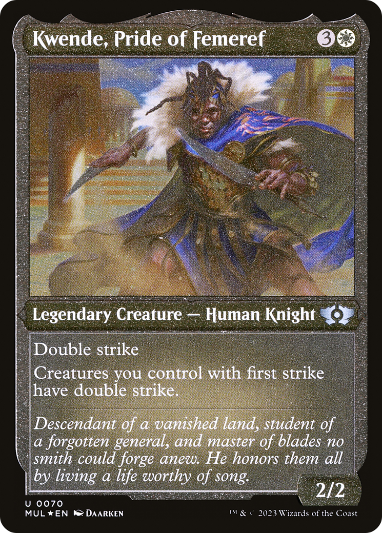 Kwende, Pride of Femeref (Foil Etched) [Multiverse Legends] | Card Merchant Takapuna