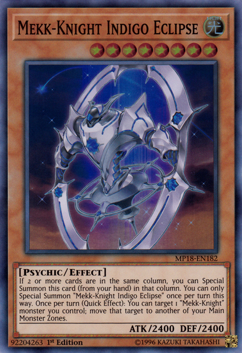 Mekk-Knight Indigo Eclipse [MP18-EN182] Super Rare | Card Merchant Takapuna