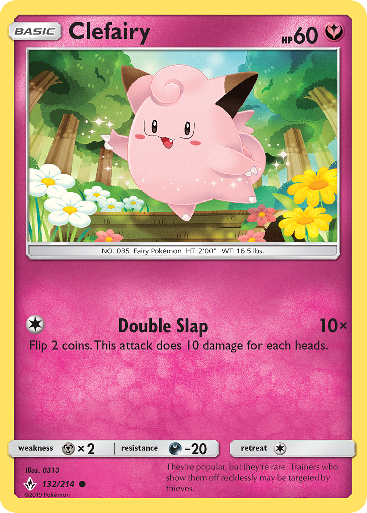 Clefairy (132/214) [Sun & Moon: Unbroken Bonds] | Card Merchant Takapuna