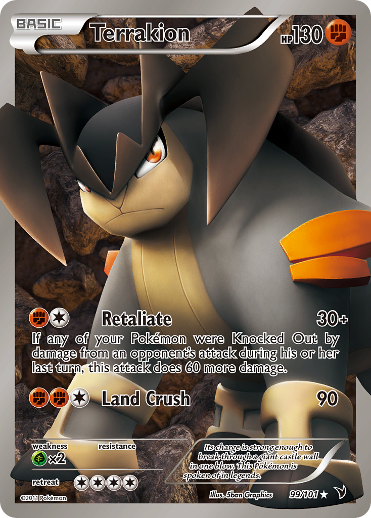 Terrakion (99/101) [Black & White: Noble Victories] | Card Merchant Takapuna