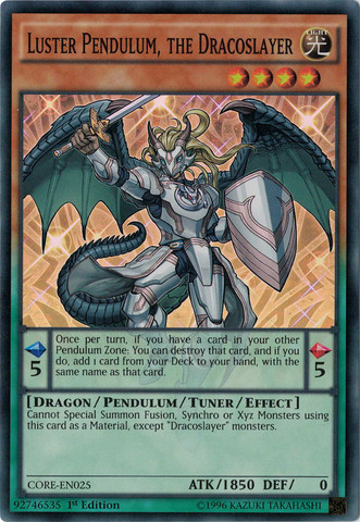 Luster Pendulum, the Dracoslayer [CORE-EN025] Super Rare | Card Merchant Takapuna