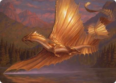 Adult Gold Dragon Art Card [Dungeons & Dragons: Adventures in the Forgotten Realms Art Series] | Card Merchant Takapuna