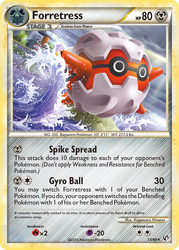 Forretress (13/90) [HeartGold & SoulSilver: Undaunted] | Card Merchant Takapuna