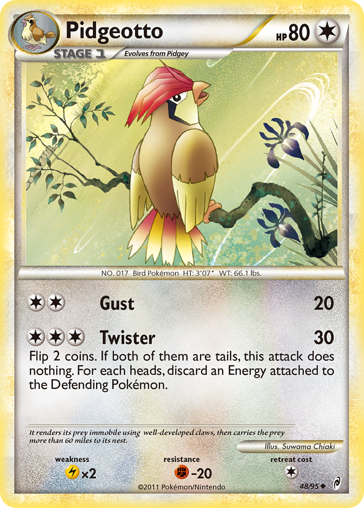 Pidgeotto (48/95) [HeartGold & SoulSilver: Call of Legends] | Card Merchant Takapuna