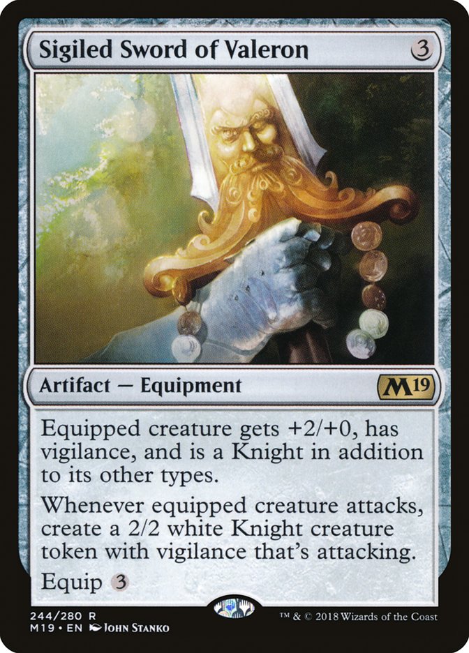 Sigiled Sword of Valeron [Core Set 2019] | Card Merchant Takapuna