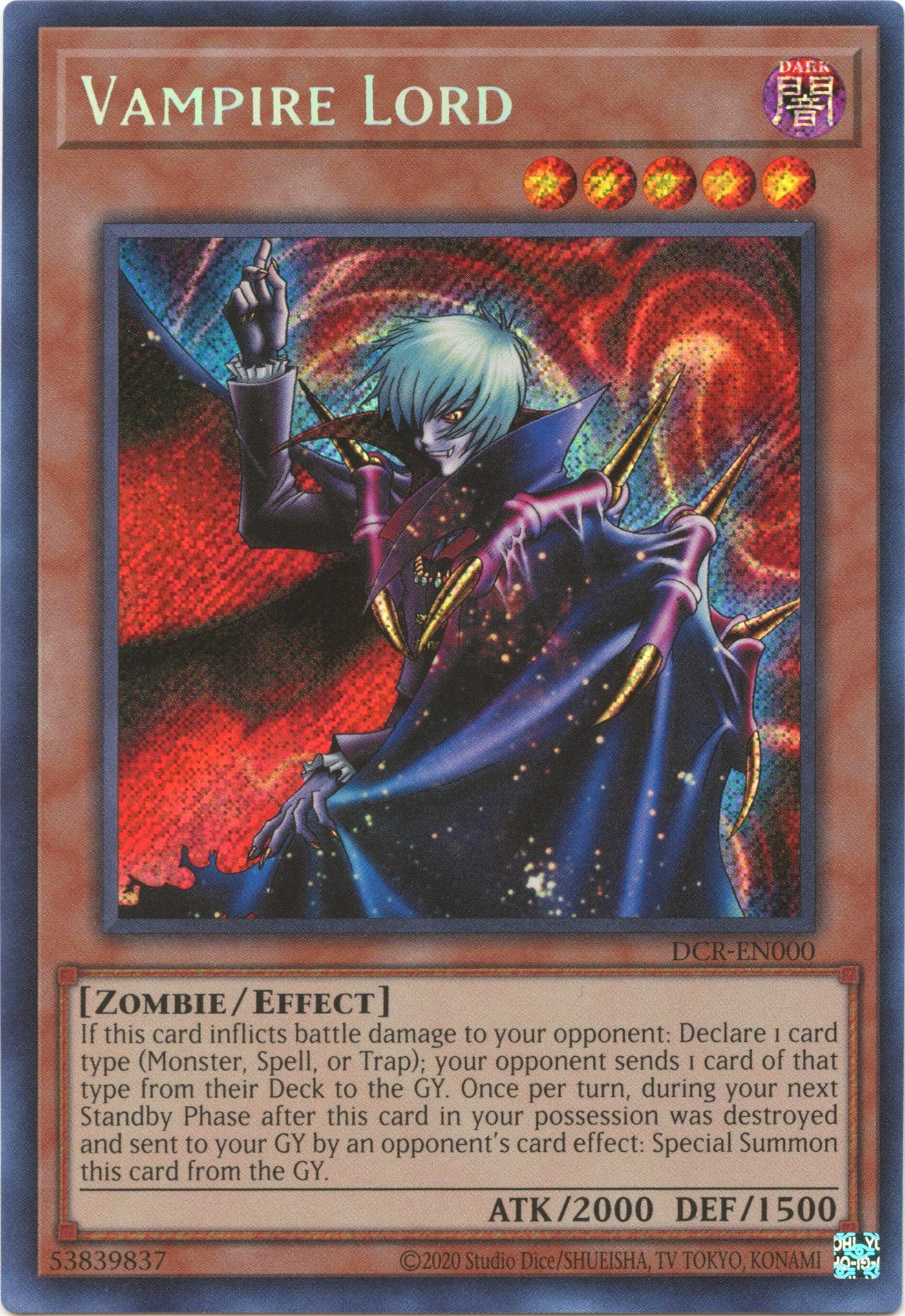 Vampire Lord (25th Anniversary) [DCR-EN000] Secret Rare | Card Merchant Takapuna