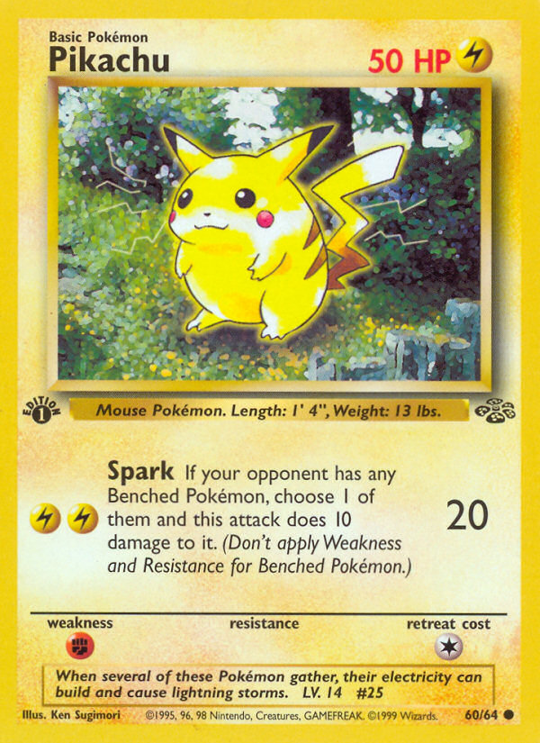 Pikachu (60/64) [Jungle 1st Edition] | Card Merchant Takapuna