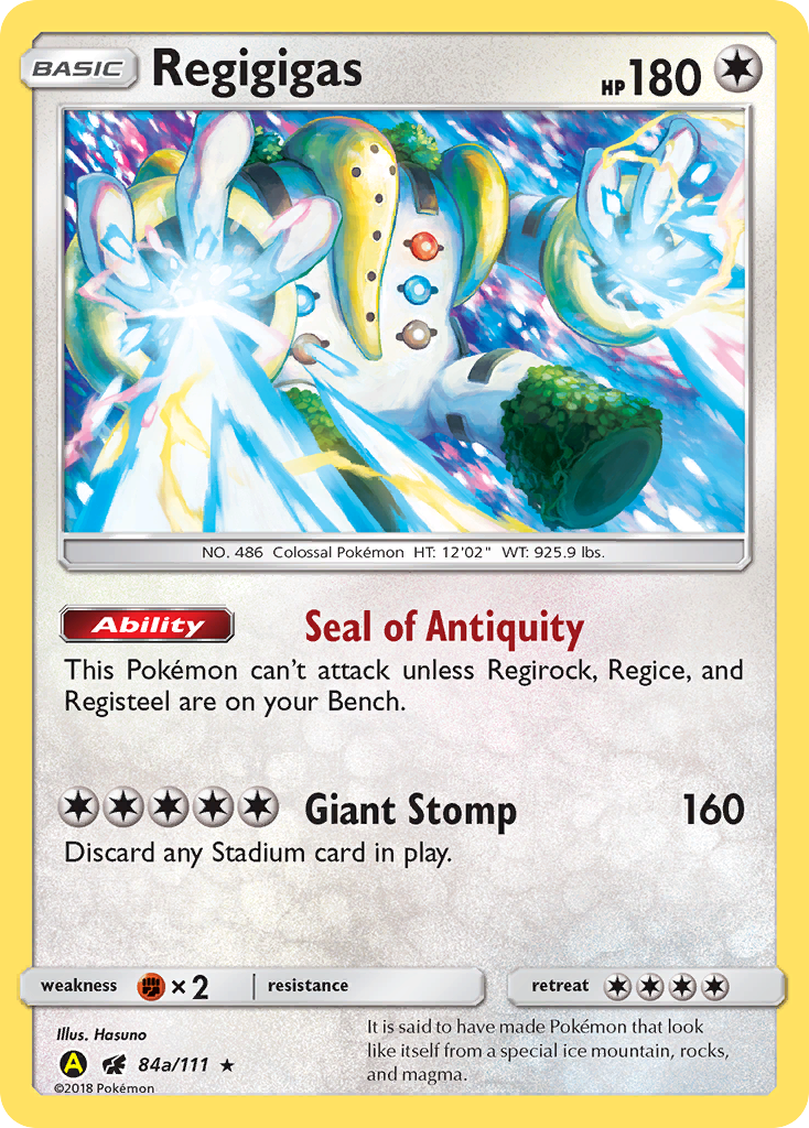 Regigigas (84a/111) (Alternate Art Promo) [Sun & Moon: Crimson Invasion] | Card Merchant Takapuna