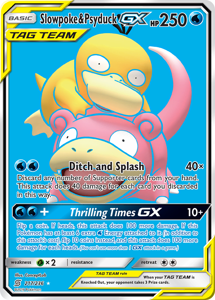 Slowpoke & Psyduck GX (217/236) [Sun & Moon: Unified Minds] | Card Merchant Takapuna