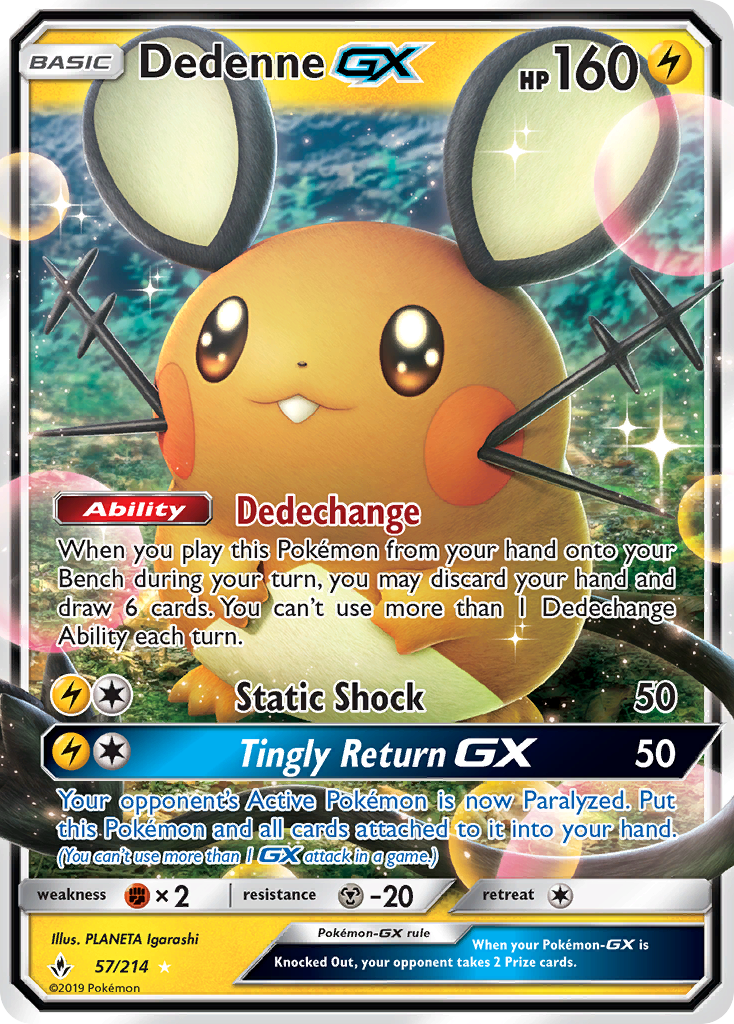 Dedenne GX (57/214) [Sun & Moon: Unbroken Bonds] | Card Merchant Takapuna