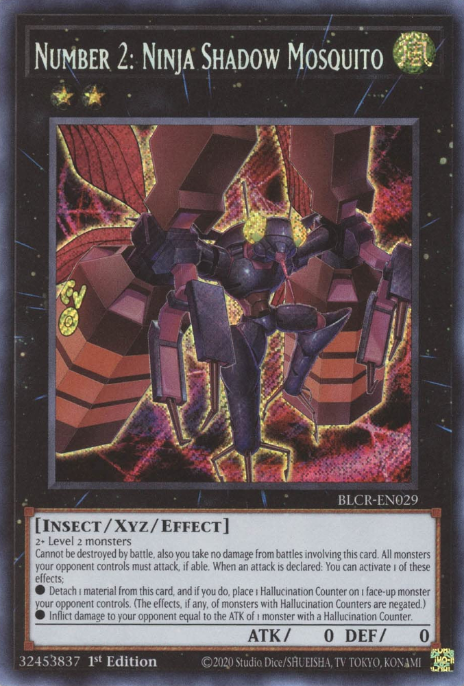 Number 2: Ninja Shadow Mosquito [BLCR-EN029] Secret Rare | Card Merchant Takapuna