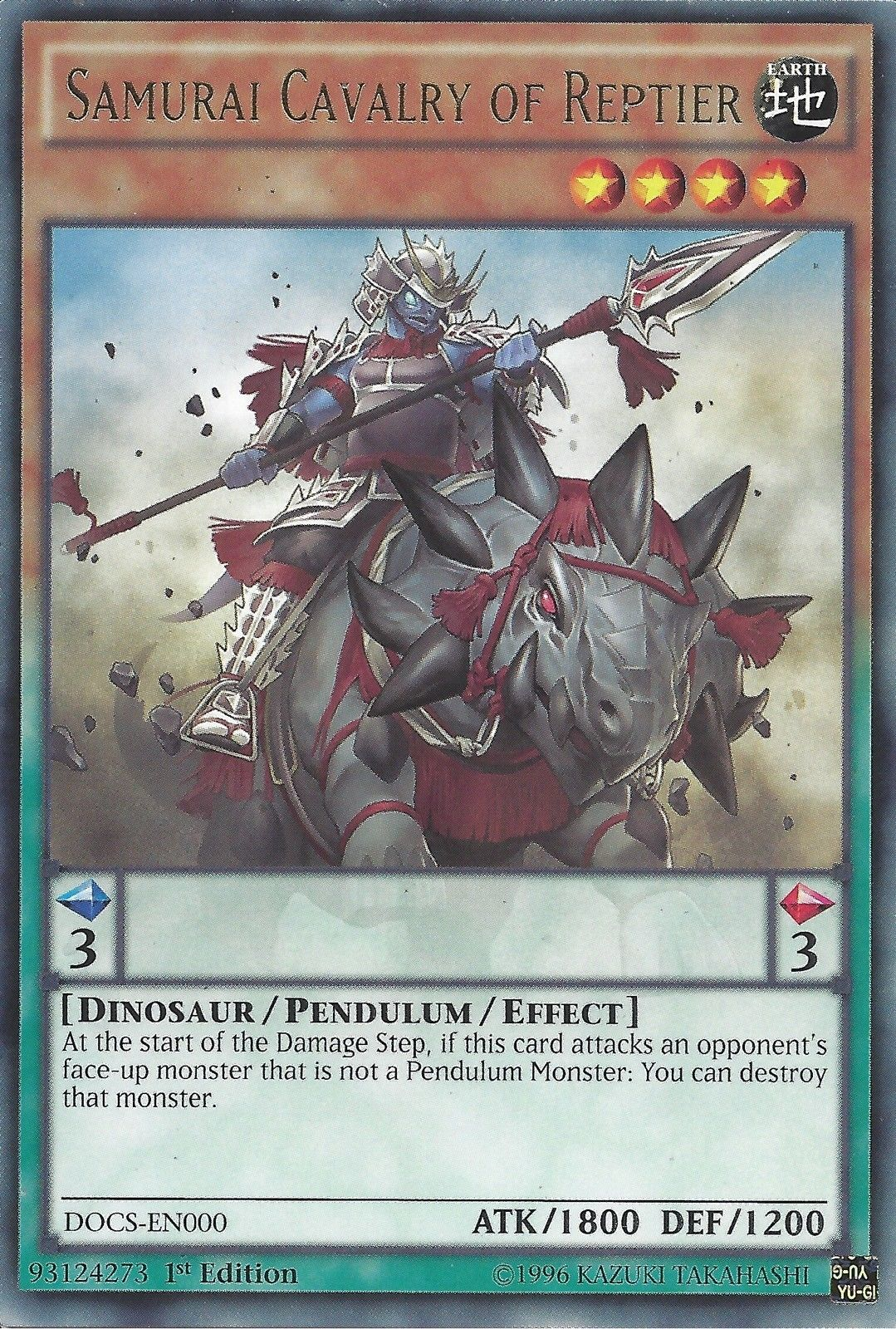 Samurai Cavalry of Reptier [DOCS-EN000] Rare | Card Merchant Takapuna