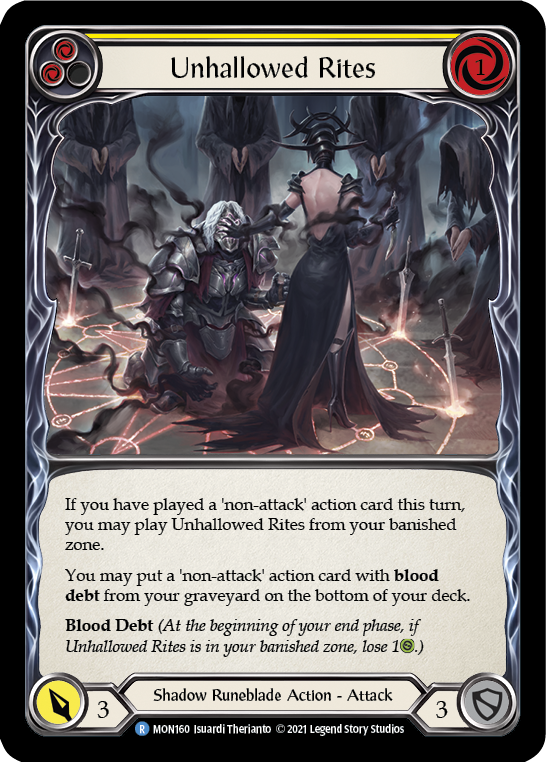 Unhallowed Rites (Yellow) [MON160-RF] (Monarch)  1st Edition Rainbow Foil | Card Merchant Takapuna