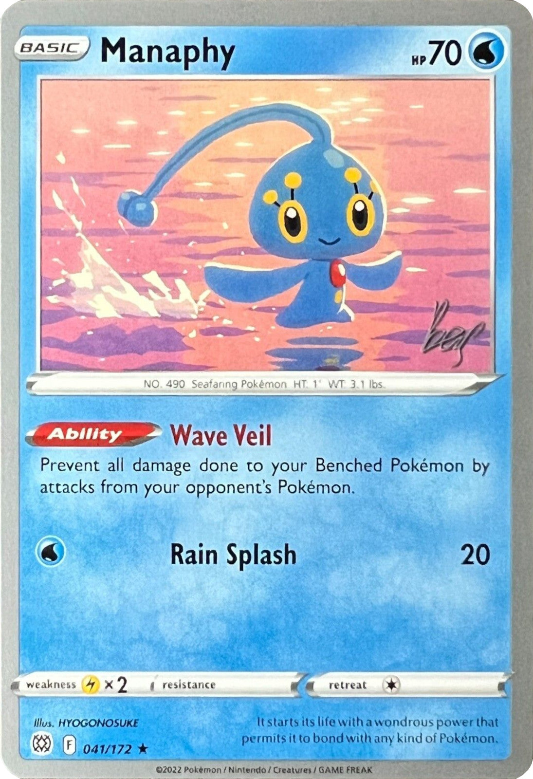 Manaphy (041/172) (Cheryl Again - Sebastian Lashmet) [World Championships 2022] | Card Merchant Takapuna