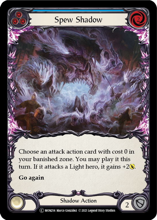 Spew Shadow (Blue) [U-MON214] (Monarch Unlimited)  Unlimited Normal | Card Merchant Takapuna