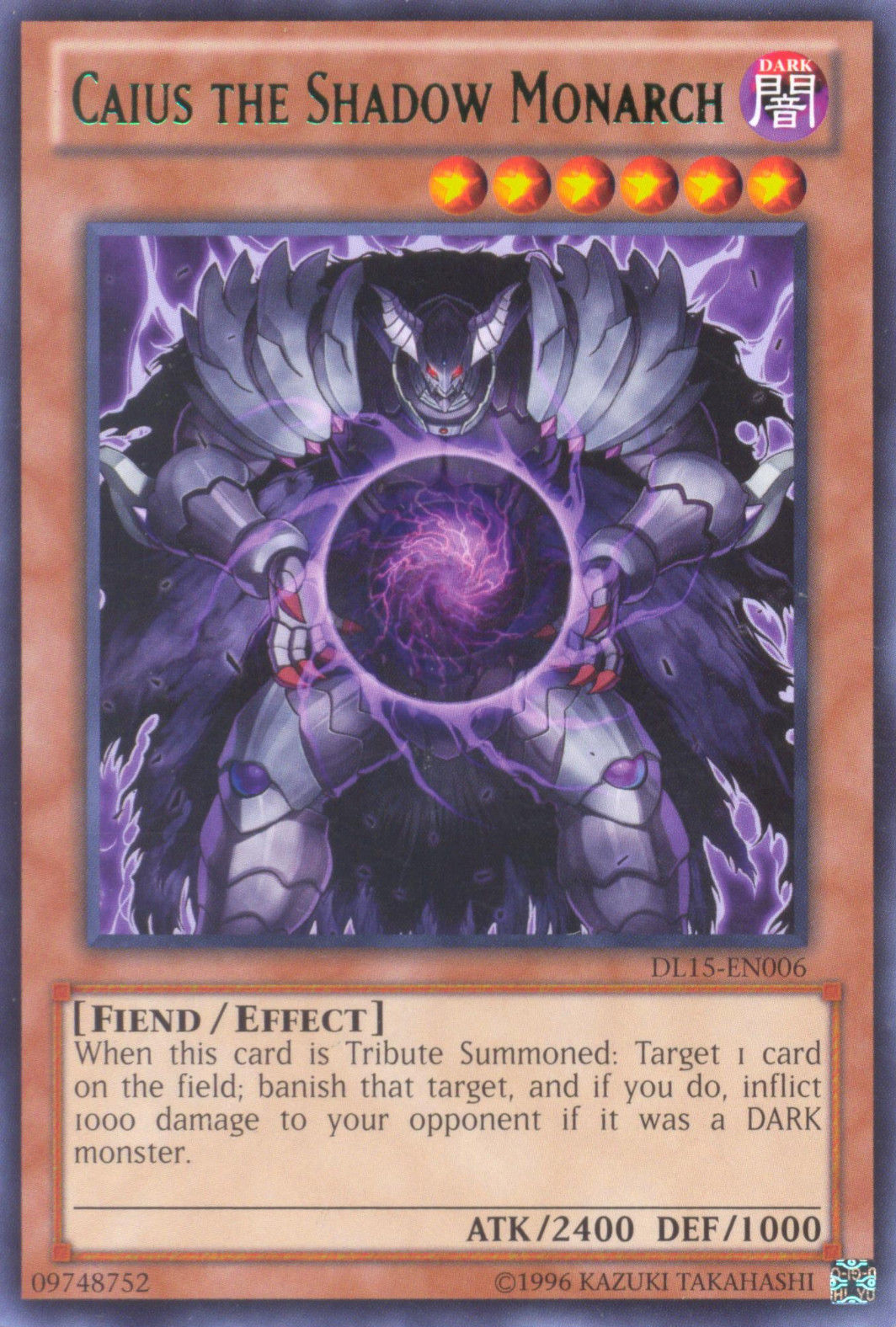 Caius the Shadow Monarch (Green) [DL15-EN006] Rare | Card Merchant Takapuna