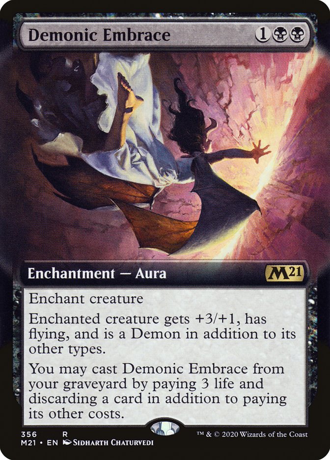 Demonic Embrace (Extended Art) [Core Set 2021] | Card Merchant Takapuna