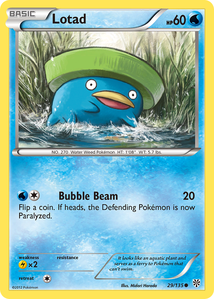 Lotad (29/135) [Black & White: Plasma Storm] | Card Merchant Takapuna