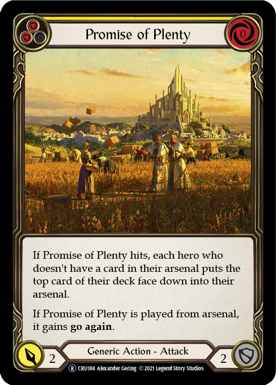 Promise of Plenty (Yellow) [U-CRU184] (Crucible of War Unlimited)  Unlimited Normal | Card Merchant Takapuna