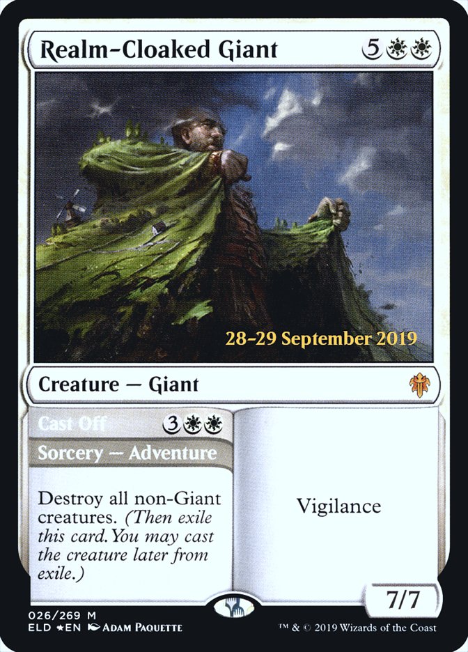 Realm-Cloaked Giant // Cast Off [Throne of Eldraine Prerelease Promos] | Card Merchant Takapuna