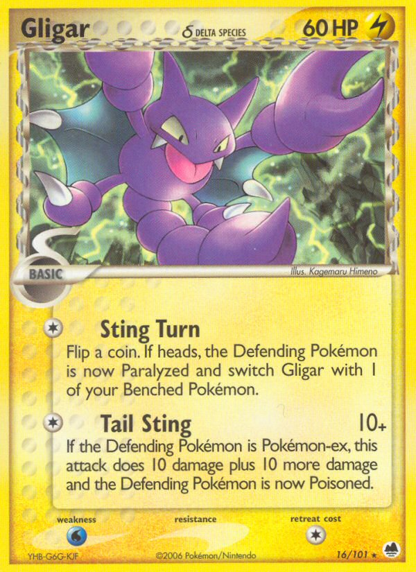 Gligar (16/101) (Delta Species) [EX: Dragon Frontiers] | Card Merchant Takapuna