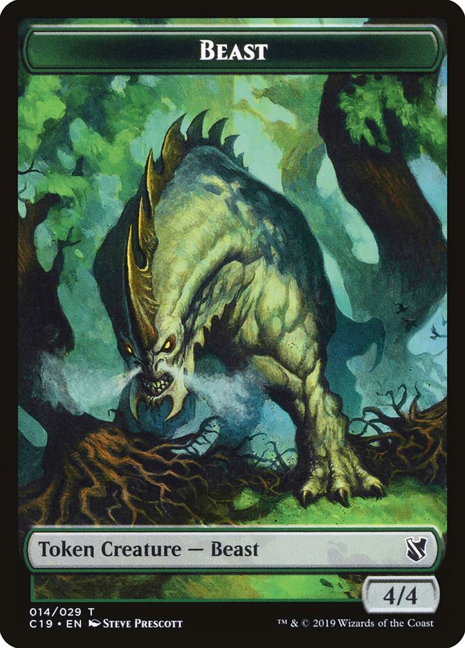 Beast (014) // Wurm Double-Sided Token [Commander 2019 Tokens] | Card Merchant Takapuna