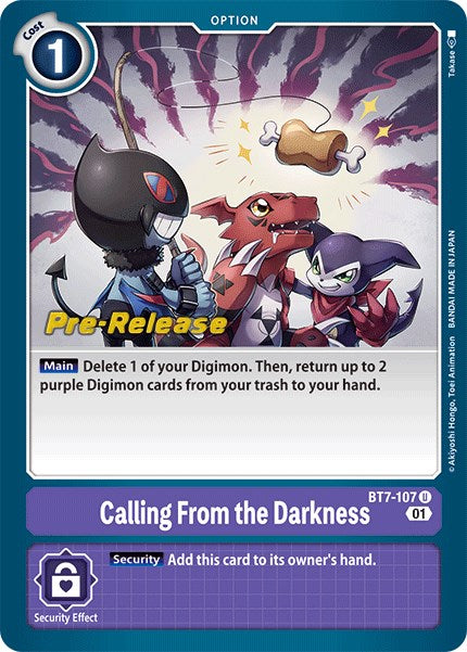 Calling From the Darkness [BT7-107] [Next Adventure Pre-Release Cards] | Card Merchant Takapuna