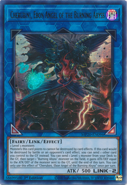 Cherubini, Ebon Angel of the Burning Abyss [MP20-EN096] Ultra Rare | Card Merchant Takapuna