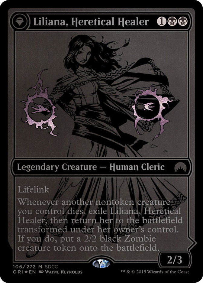 Liliana, Heretical Healer // Liliana, Defiant Necromancer [San Diego Comic-Con 2015] | Card Merchant Takapuna