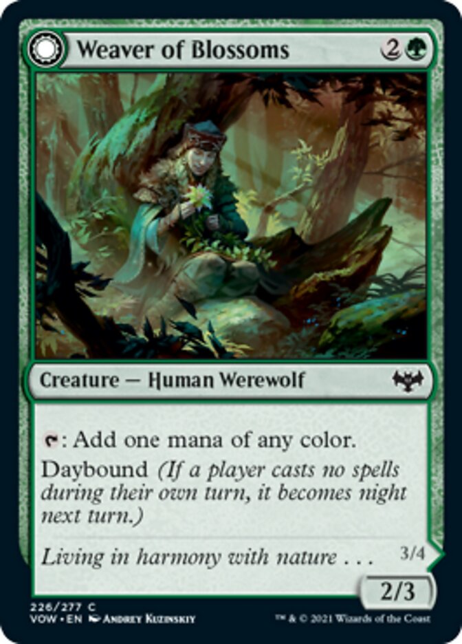 Weaver of Blossoms // Blossom-Clad Werewolf [Innistrad: Crimson Vow] | Card Merchant Takapuna