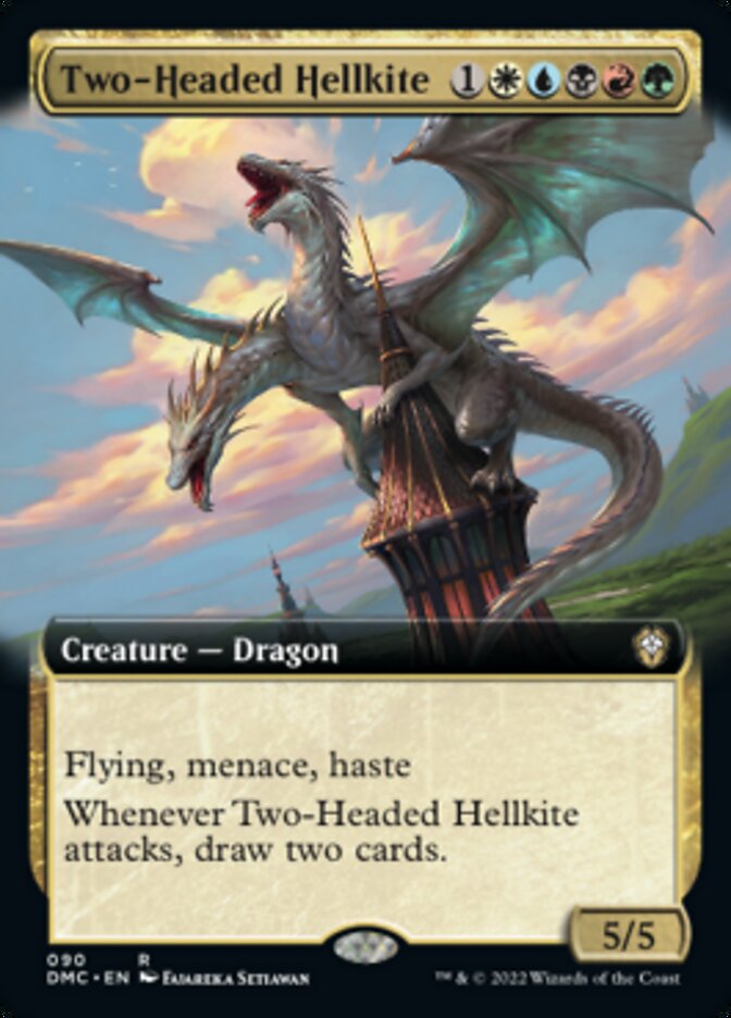 Two-Headed Hellkite (Extended Art) [Dominaria United Commander] | Card Merchant Takapuna