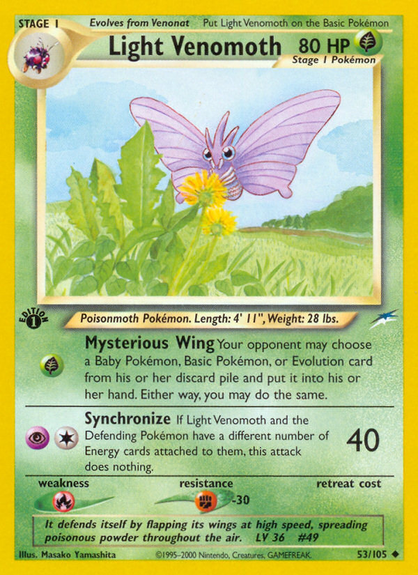 Light Venomoth (53/105) [Neo Destiny 1st Edition] | Card Merchant Takapuna