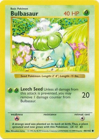 Bulbasaur (44/102) [Base Set Shadowless Unlimited] | Card Merchant Takapuna