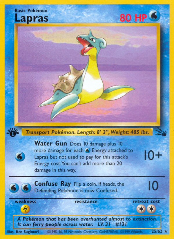 Lapras (25/62) [Fossil 1st Edition] | Card Merchant Takapuna