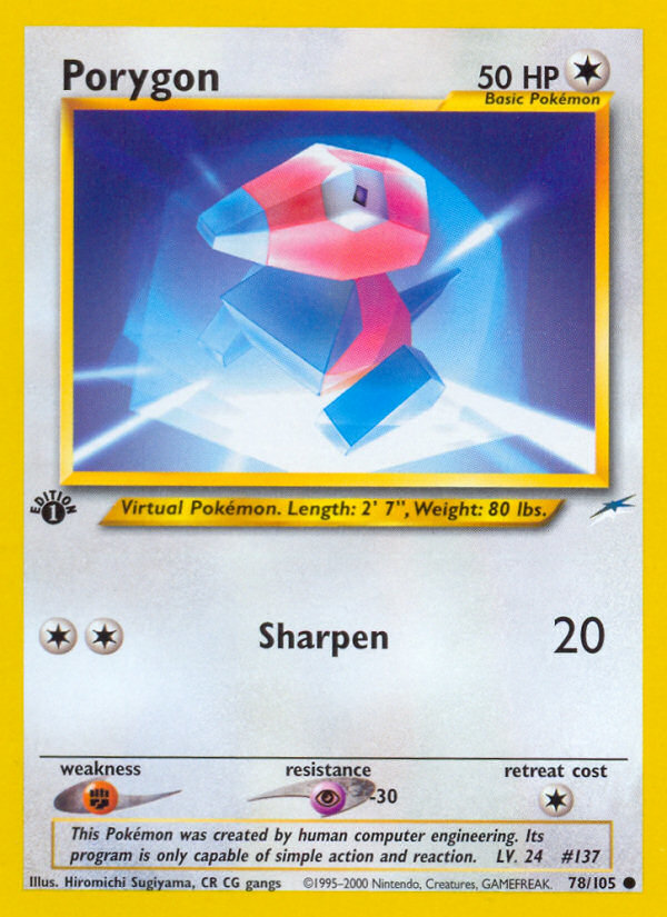 Porygon (78/105) [Neo Destiny 1st Edition] | Card Merchant Takapuna