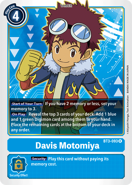 Davis Motomiya [BT3-093] [Release Special Booster Ver.1.5] | Card Merchant Takapuna