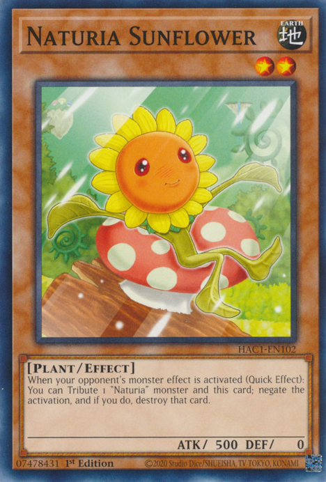 Naturia Sunflower [HAC1-EN102] Common | Card Merchant Takapuna